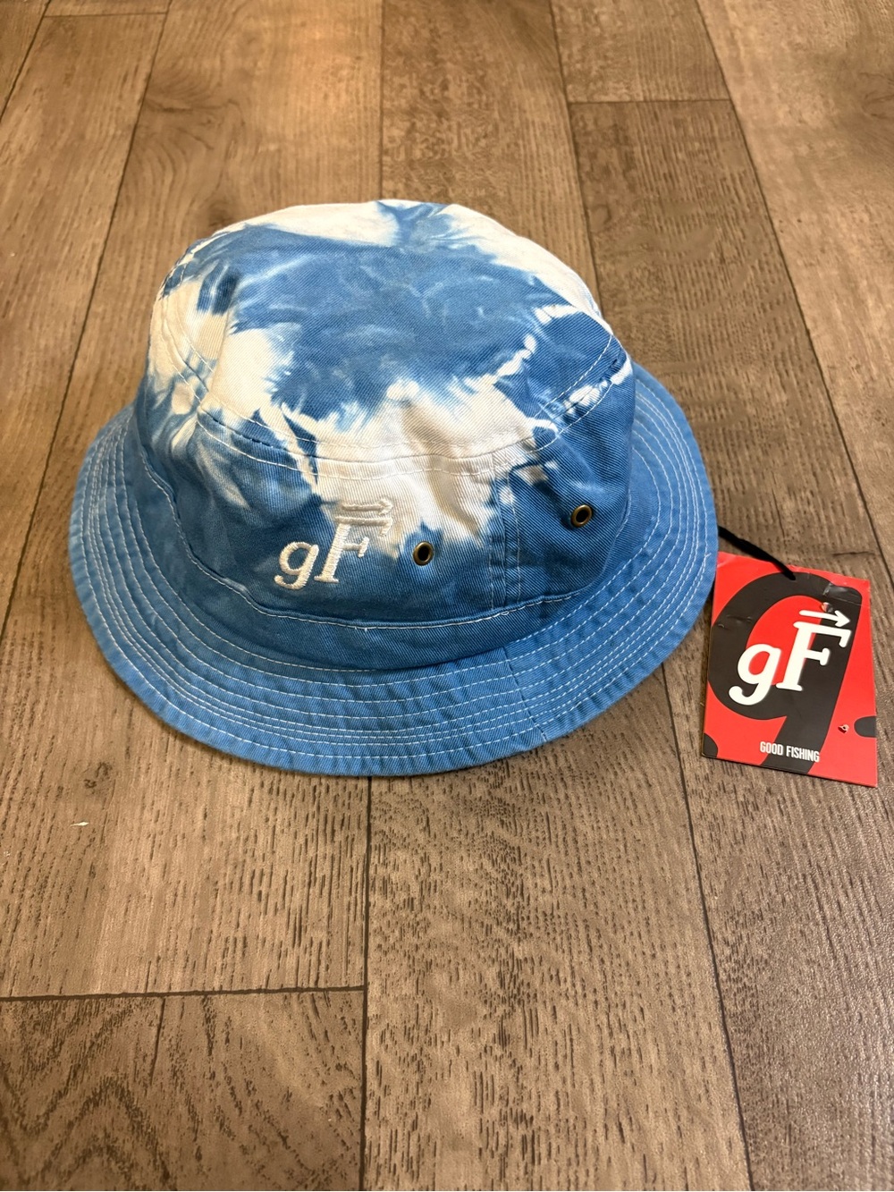Urban Outfitters Good Fishing Indigo Shibori Blue & White Tie-Dye Bucket Hat